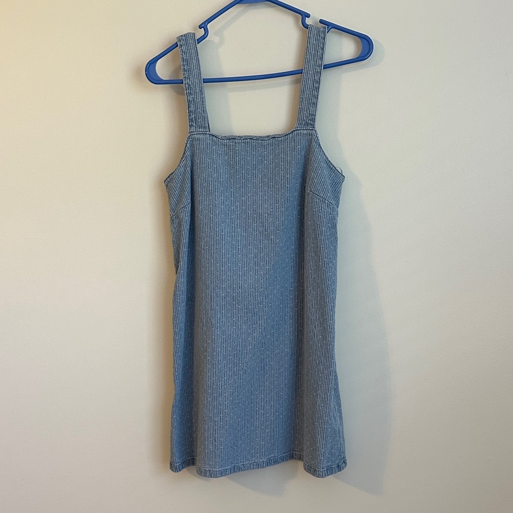 Gilli Light Blue Jean Like Textured Mini Dress